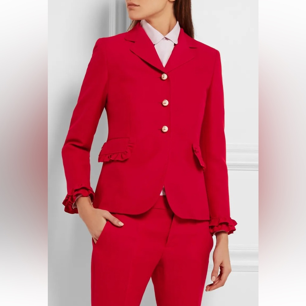 GUCCI 2017 Red Wool Pantsuit Size: XS | US2, IT38